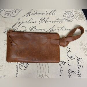 Able Tan Leather Wristlet